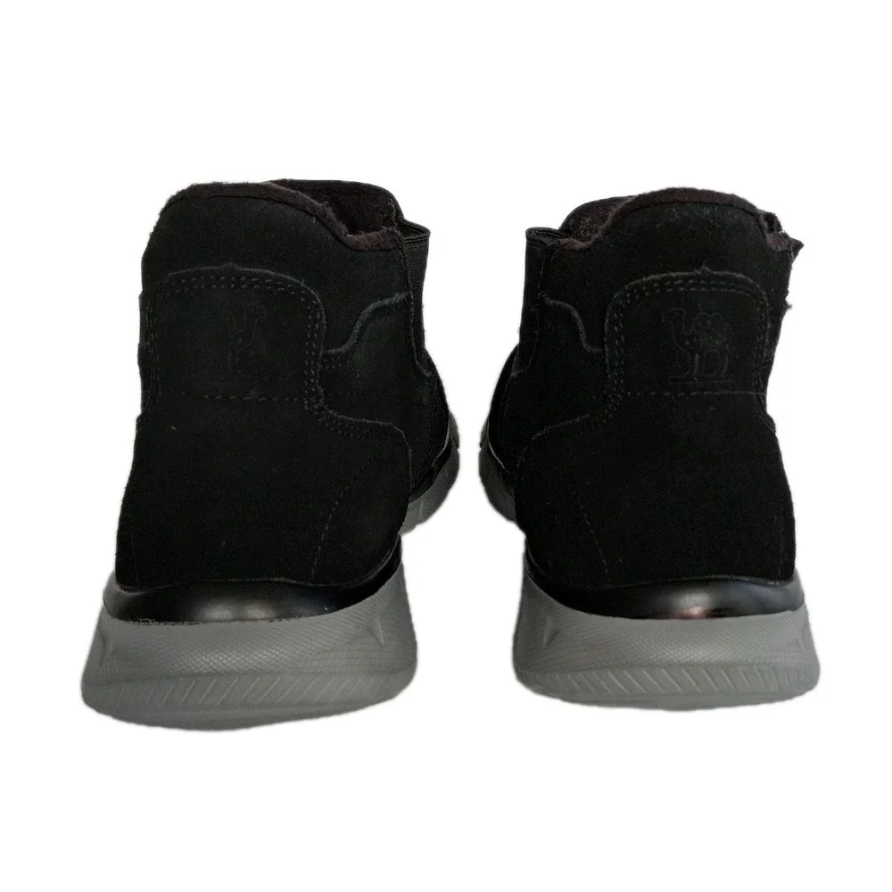 CAMEL CROWN Suede Slip-On Shoes Men's 10.5 Black/Gray Chelsea Sneaker Boots
